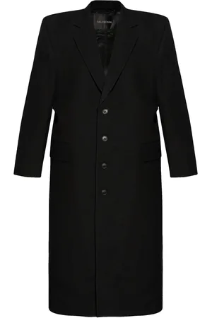 Balenciaga Padded-shoulder wool coat