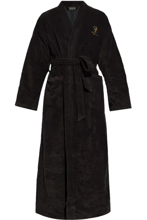 Balenciaga Embroidered-logo wrap coat