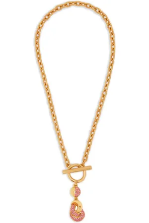 Oscar de la Renta Crystal-pendant love-knot necklace