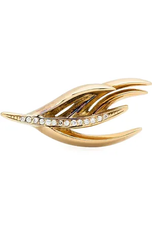 SHAUN LEANE 18kt gold vermeil Feather diamond single stud earring