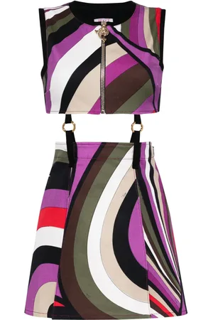Puccini Iride-print cut-out mini dress