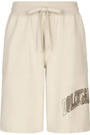 Dolce & Gabbana Logo-embroidered cotton track shorts