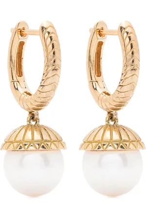 HARWELL GODFREY 18kt yellow pearl drop earrings