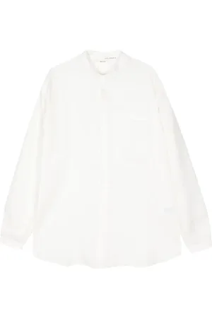 ISABEL BENENATO Band-collar linen shirt