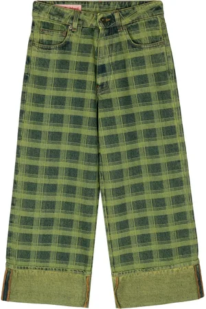 Molly Goddard Check-print wide-leg jeans
