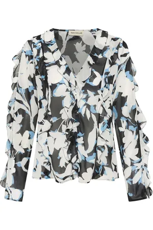 Nicholas Amira bias ruffle top