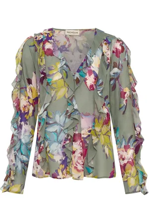 Nicholas Amira bias ruffle top