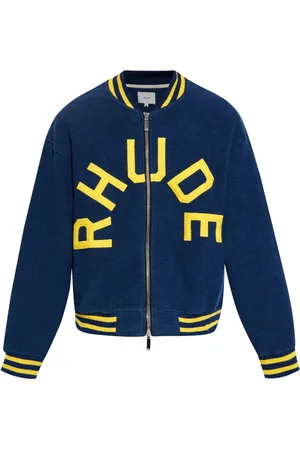 Rhude Logo-appliqu?? terry varsity jacket