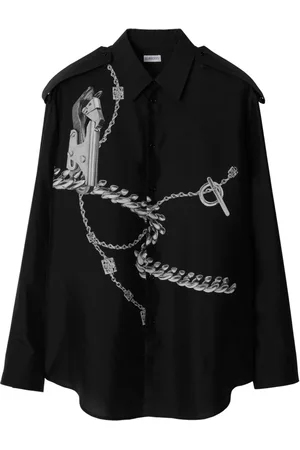 Burberry Knight Accessories-print silk shirt