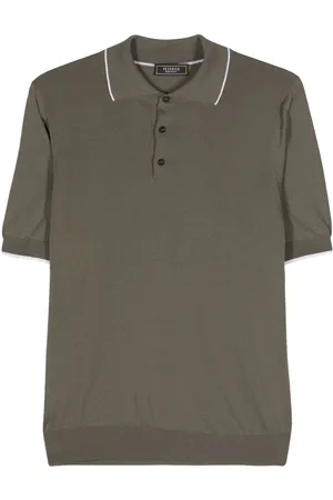 PESERICO SIGN Fine-ribbed cotton polo shirt