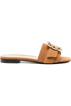 Madison.Maison Madison Maison Fade Jeweled Buckle Khaki Sandals