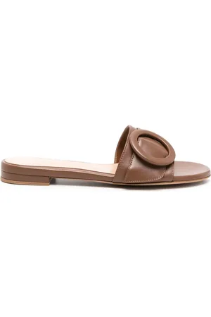 Gianvito Rossi Buckle-detail leather slides
