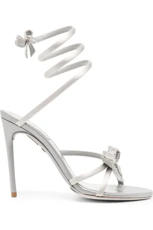 RENE CAOVILLA CLEO IVORY SANDAL WITH BOWS