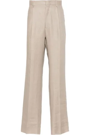 TAGLIATORE Martin linen tapered-leg trousers