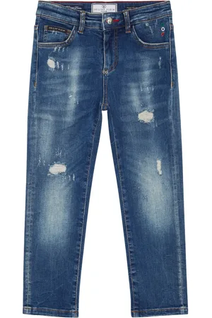 Philipp Plein Logo-appliqué straight-leg jeans