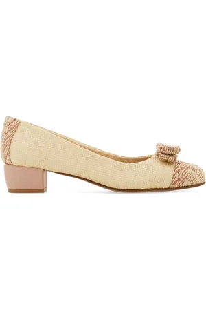 Salvatore Ferragamo Vara 30mm raffia pumps