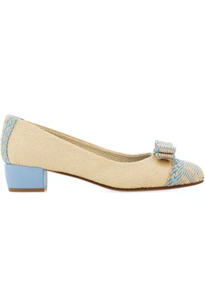 Salvatore Ferragamo Vara 30mm raffia pumps