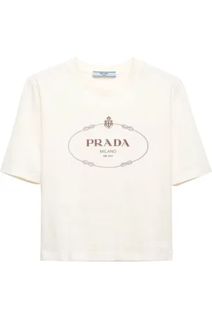 Prada Logo-print cotton cropped t-shirt