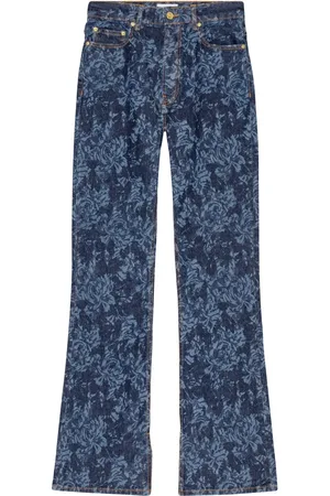 Ganni Floral-print flared jeans