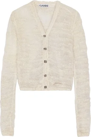 Ganni Sheer open-knit cardigan