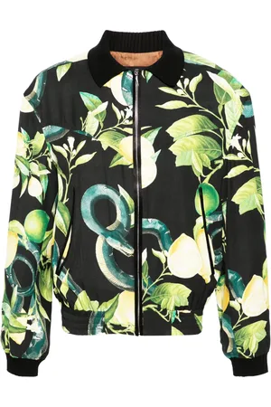Roberto Cavalli Lemon-print twill bomber jacket