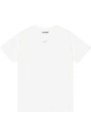 Ganni Logo-embellished cotton T-shirt