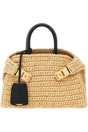 Salvatore Ferragamo Hug raffia mini bag