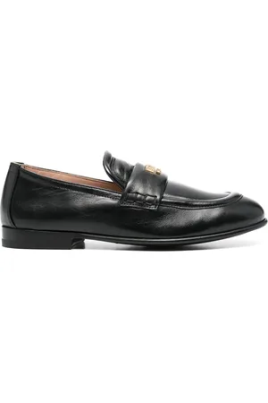 Moschino Logo-lettering leather loafers