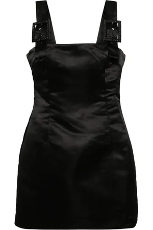 Cynthia Rowley Gigi Crystal Buckle Satin Dress