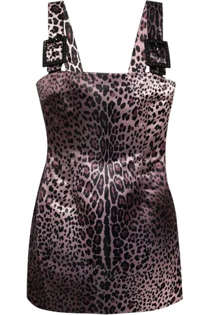 Cynthia Rowley Leopardess Print Satin Mini Dress