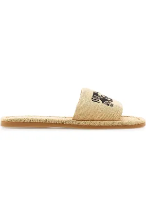 Salvatore Ferragamo Logo-embroidered raffia slides