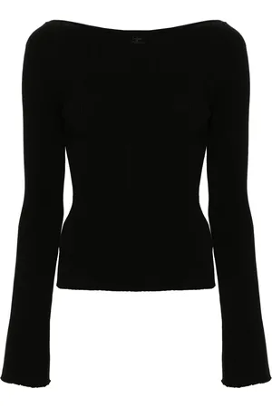 Courrèges Boat-neck ribbed-knit top