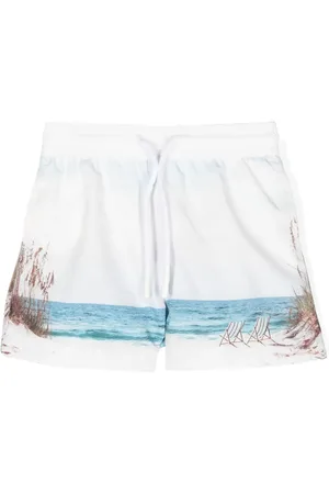 PATACHOU Beach-print swim shorts