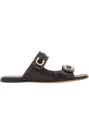 Salvatore Ferragamo Gancini-plaque leather slides