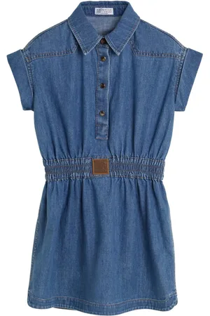 Brunello Cucinelli Gathered denim dress