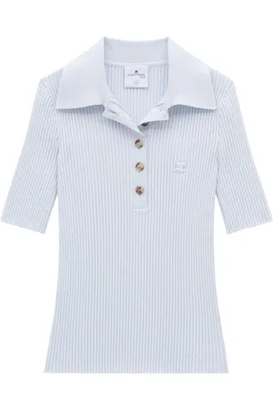 Courrèges Iconic rib-knit polo shirt