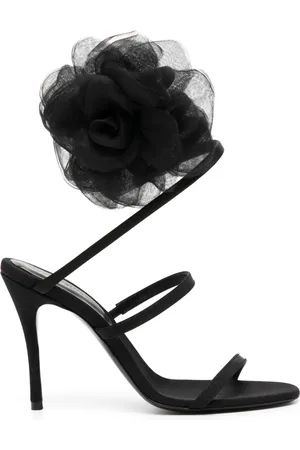 MAGDA BUTRYM Spiral organza-flower sandals
