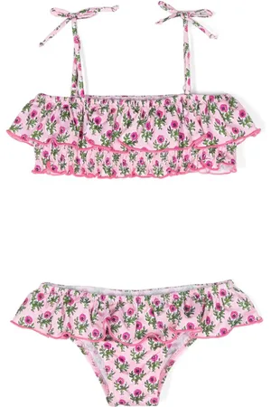 MC2 SAINT BARTH Melie floral-print ruffled bikini