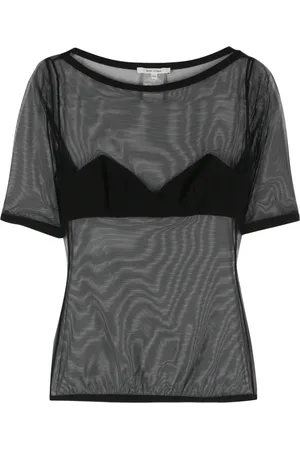 Nensi Dojaka Bra-effect-panel mesh T-shirt