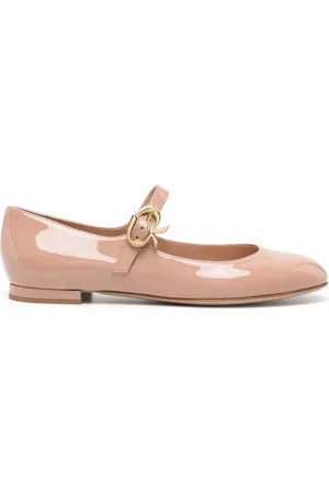 Gianvito Rossi Mary Ribbon 05 leather ballerina shoes