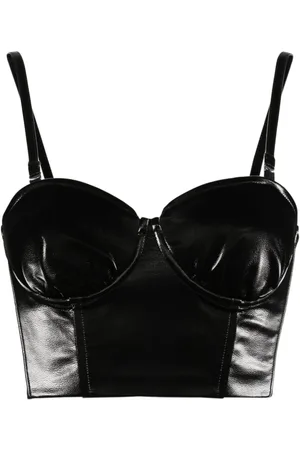 ROTATE Coated corset crop top