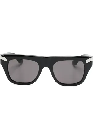 Alexander McQueen Logo-engraved square-frame sunglasses