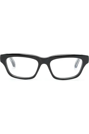 Balenciaga Logo-lettering rectangle-frame glasses