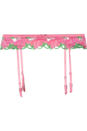 FLEUR DU MAL Wild Strawberry garter belt