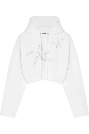 VERSACE Embroidered cropped hoodie