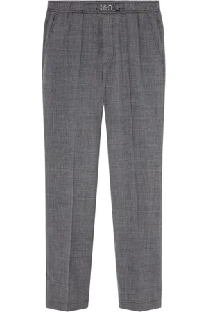 VERSACE Houndstooth-pattern wool trousers