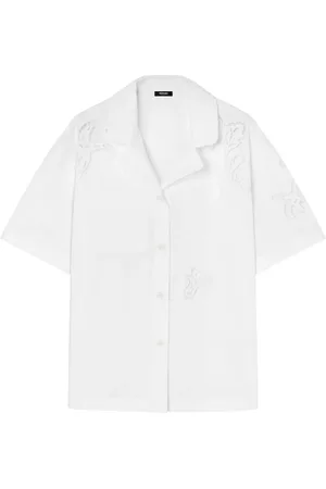 VERSACE Sangallo-embroidered cotton shirt