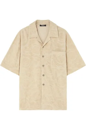 VERSACE Barocco jacquard towel-stitch shirt