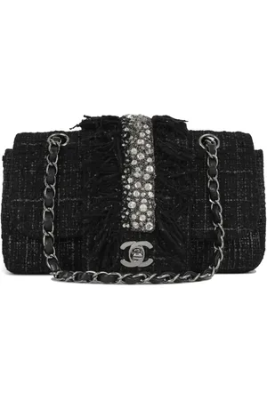CHANEL 2002 small Classic Flap tweed shoulder bag