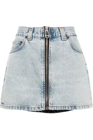 haikure Zip-front denim miniskirt